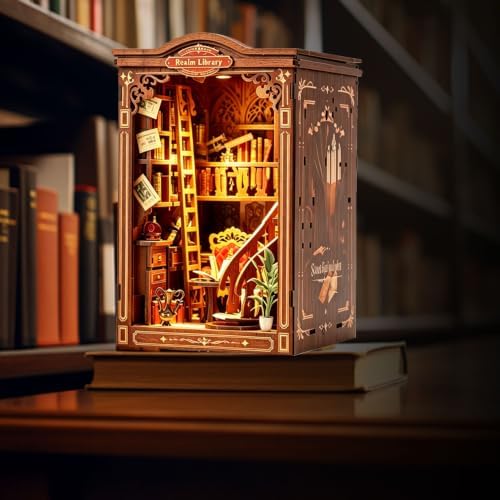 Book Nook, DIY Book Nook Kit for Adults, 3D Wooden Puzzle for Bookshelf Decoration, DIY Miniature Kit for Adults and Teens in Halloween/Christmas - Image 3
