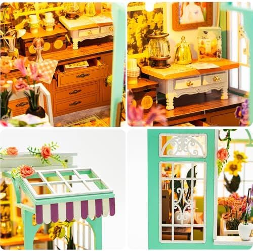 Miniature Dollhouse Kit, DIY Mini House Making Kit w/LED, Alice Garden - Image 4