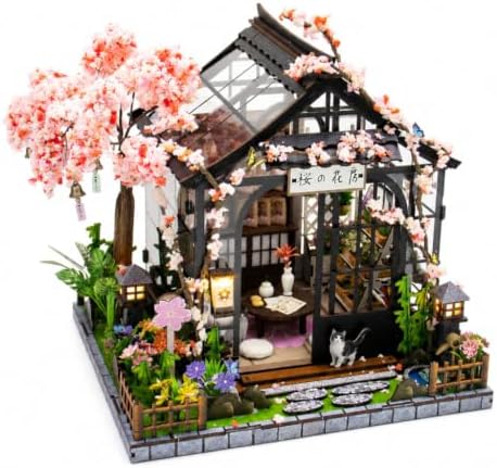 Book Nook Kit Dollhouse Kit, 3D Wooden Puzzle Sakura Japan by FEIMUOSI