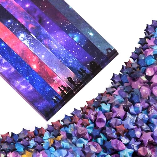 Origami Paper Stars, Colorful Handcraft Origami Lucky Star Paper DIY Paper Arts Creativity Hand Art Crafts (Starry sky gradual change(540) sheets) - Image 4
