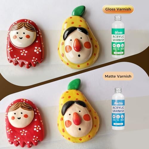 Sovol 240ml Air Dry Clay Glaze Varnish Gloss&Matte w/ 33pcs Clay Tools kit - Image 3
