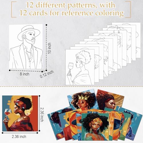 Ctosree 12 Sets Pre Drawn Canvas Kit for Painting,Couple,8 x 10 in - Image 3