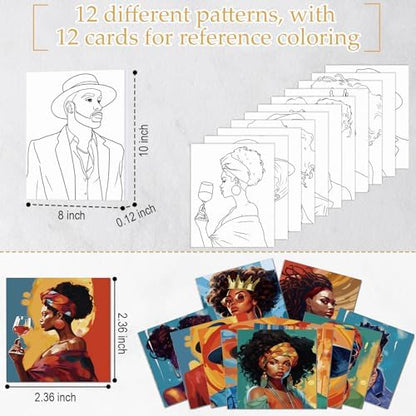 Ctosree 12 Sets Pre Drawn Canvas Kit for Painting,Couple,8 x 10 in - Image 3
