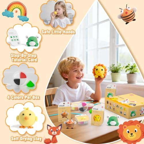 LOUFOR Air Dry Clay Kits for Kids, 12 Boxes - Image 4
