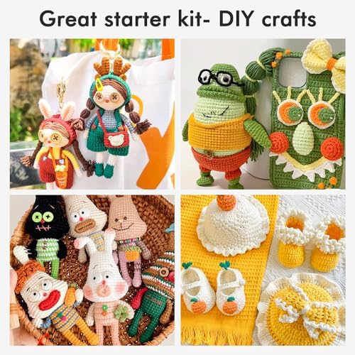 Inscraft Crochet Yarn Kit for Beginners, 1440 Yards 32 Colors Acrylic Yarn Skeins, 2 Crochet Hooks, 2 Weaving Needles, 4 Stitch Markers, 1 Bag, for Crocheting & Knitting, Gift for Adults - Image 5