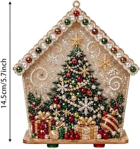 FRANDEK Deer Snowman House Diamond Art Painting Christmas House Ornament - Image 2