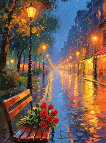 ZRIZQ Paint by Numbers Kit for Adults Beginner,Rose City Street,16x20 by ZRIZQ