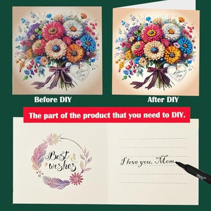 5D Diamond Art Card Kit for Mom, Perfect for Thanksgiving,DIY Birthday Gift - Image 3