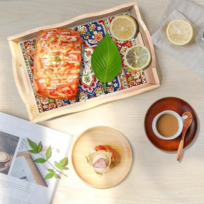 DOTSOPS 5D Diamond Art Kits for Adults Wooden Serving Tray with Handle Special Diamond Painting Plate Big Gem Dots Paint by Numbers Crafts Kits for Living Room Mandala 12 x 16 Inches - Image 3
