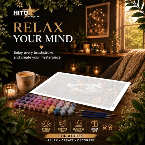 HITO Halloween Paint by Numbers Kit for Adults Ghost 16x20 Inch Frameless - Image 6
