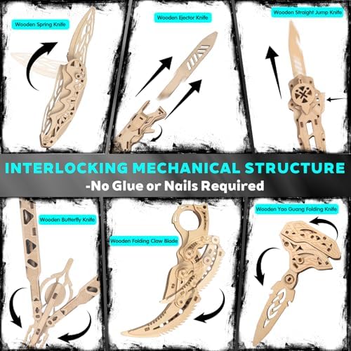 3D Wooden Puzzles for Adults – 6 Knife-Shaped Puzzles with 266 Pieces - Image 2