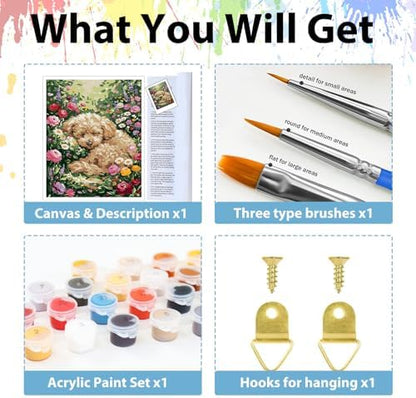 Dog Paint by Numbers Kit for Adults, Adult Paint by Number Kits 16x20 Inch - Image 5