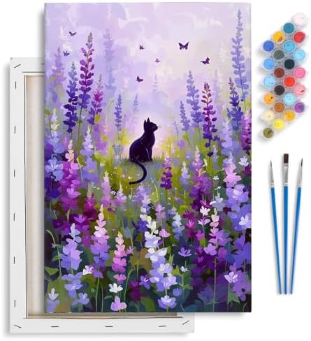 Flowers Framed Paint by Numbers Kit for Adults Beginner & Kids Ages 8-12 by Yezavesu