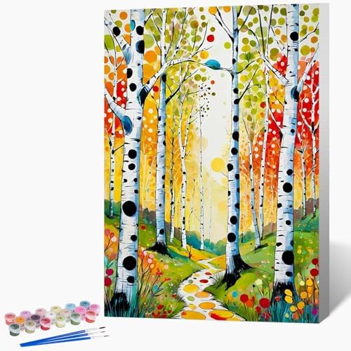 Paint by Numbers Kit for Adults Beginner & Kids Age 8-12 with Wooden Frame, Easy Adult Paint by Number Kits on Canvas, DIY Acrylic Watercolor Oil Paint by Number for Adults for Home Decor 8x12 Inch by Unknown