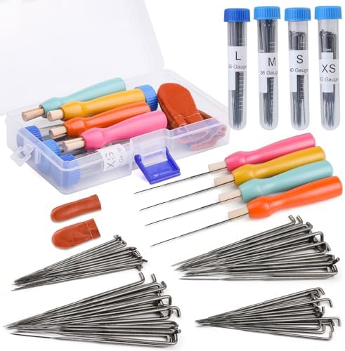 Wonvoc 80 Pcs Needle Felting Needles, 4 Sizes Triangle Felting Needles by wonvoc