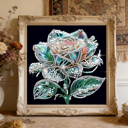 jinglinhh Rose Flowers Special Shaped DIY Diamond Art Painting Kit for Adults Beginners, Partial Drill Crystal Rhinestone Gem Art Craft Home Wall Decor 30x30cm - Image 6