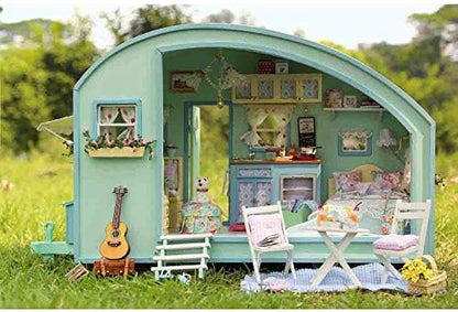 MAGQOO Wooden Dollhouse Miniature with Furniture DIY Dollhouse Kit DIY House Kit Tiny House Kit with Voice Control and Music Movement 1:18 Scale Creative Room Idea(Time Travel) - Image 2