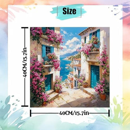 Niazidier Adults Street Paint by Number Kits,Painting by Number Kits on Canvas,Large Color by Numbers Adult Watercolor Gifts for Friends Wall Decor (Street) - Image 3