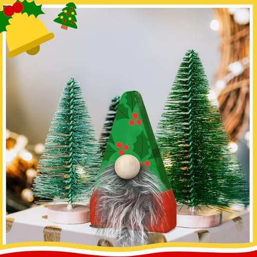 GlikCeil 6 Set Christmas Wooden Gnome Decoration Christmas DIY Craft - Image 5