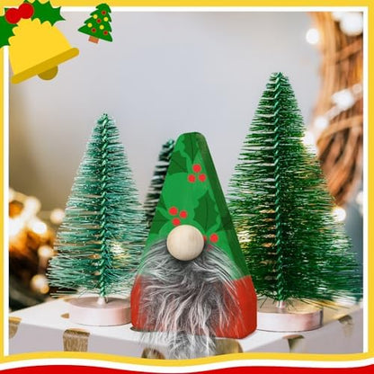 GlikCeil 6 Set Christmas Wooden Gnome Decoration Christmas DIY Craft - Image 5