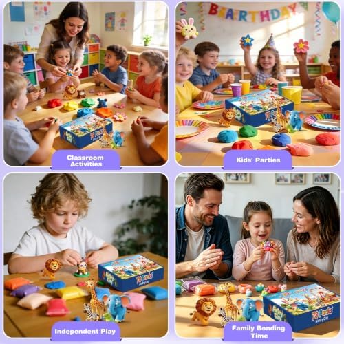 EDIFON Air Dry Clay, 78 Colors Foam Magic Modeling Clay for Kids DIY Crafts - Image 5
