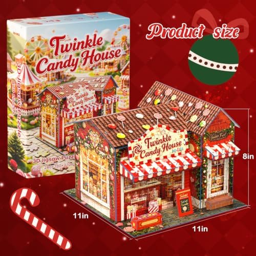 3D Puzzle for Adult,Twinkle Candy House Miniature Kit Building for Beginner - Image 4