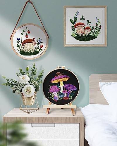 Embroidery Kit for Adult, 5 Sets Mushroom Embroidery Kit for Beginners - Image 6