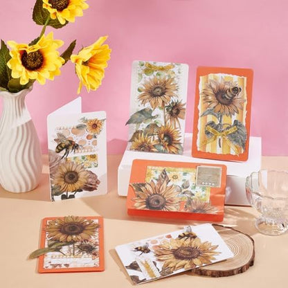 WEBEEDY 15 Sets DIY Greeting Card Kit Handmade DIY Card Making Kits Includes 15 Blank Cards 15 Envelopes for DIY Craft,Sunflower Thank You Cards Making for Christmas Birthday Wedding Invitation - Image 5