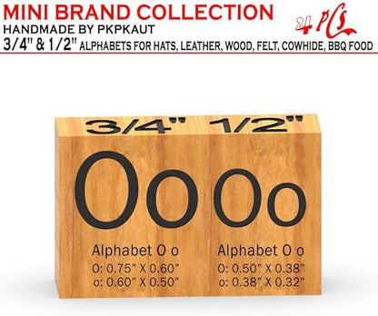 4Pcs Letters Branding Iron for Wood, Leather Branding Stamp (O o) - Image 2