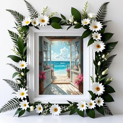 MBNTJHT DIY Scenery Paint by Numbers Kit for Adults on Canvas,Landscape Beach Digital Oil Painting Kit for Adults Beginner,Easy Scenery Acrylic Paint by Number Kits for Holiday Gifts 16X20 Inch. - Image 4