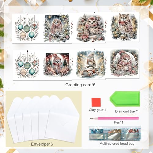 Diamond Painting Greeting Card Kit, Special Shaped Diamonds Painting, DIY Handcraft for Relatives and Friends with Wishes,Unique Design Crafting for Birthday or Holiday Cards - Image 3