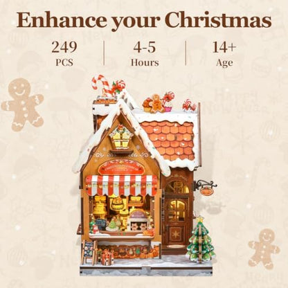 Fsolis Christmas Book Nook Kit, DIY Miniature House - Image 2