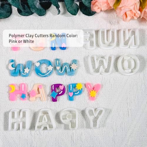 Xaekicr Alphabet Polymer Clay Cutters: 26 Pcs, Letter Designs for Polymer Clay Jewelry,Letter Clay Molds for DIY Custom Clay Earrings - Image 2