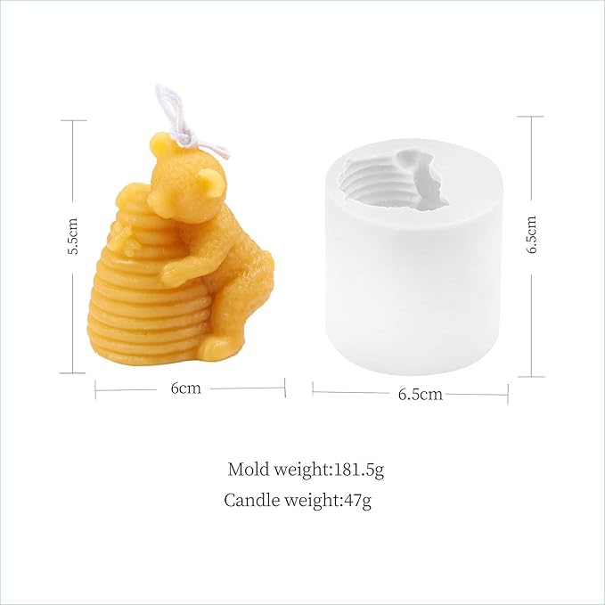 Grainrain 3D Bee Candle Molds Honeycomb Silicone Soap Mold Wax Mold Candle Making Mould (SXY046)