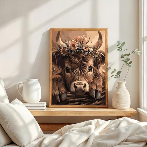 Mosaflare Highland Cow Paint by Numbers for Adults Beginner 12X16 inch - Image 4
