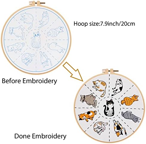 Louise Maelys Cat Embroidery Kit for Beginners Animal Pattern DIY Craft - Image 4