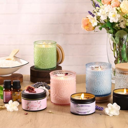 DARJEN Candle Making Kit for Beginners, 2 Jars Soy Wax Scented DIY Set - Image 6