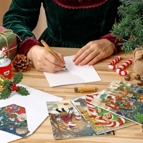 Saillong 24 Pack Vintage Christmas Diamond Art Card with Envelopes - Image 2