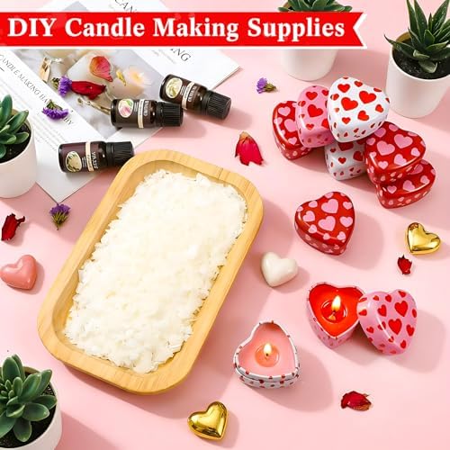 VioraWhite Mother's Day Making Candle Kit Gift Set DIY Soy Wax Candle Kit Mother's Candles Making Supplies for with Essential Oils & Dried Flower for Mothers Day Adults Beginners Romantic Gift - Image 3