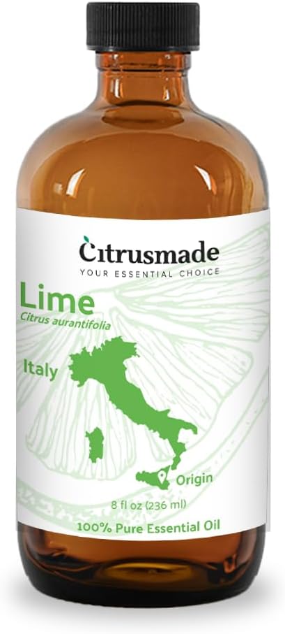Nature Packaged Lime Essential Oil - Direct from Citrusmade in Sicily- Pure Essential Oils for Diffusers and Aromatherapy in The Mediterranean - 100% Pure Therapeutic Grade (8oz)