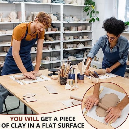 Sasylvia 20 Pcs Clay Pottery Rolling Pin Guides,10 Size,Wood Color - Image 4