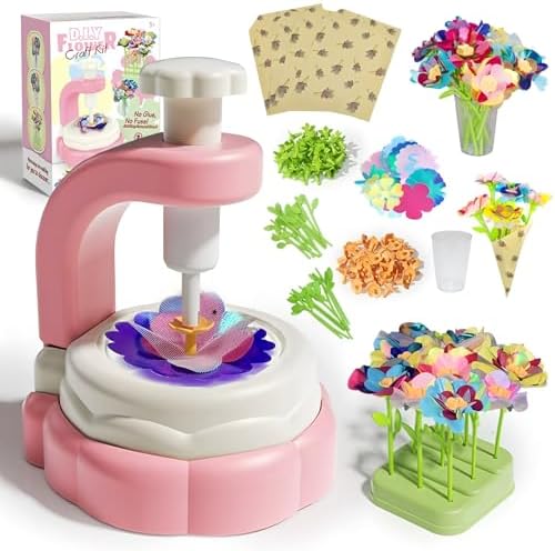 JIYAKO Flower Bouquet Building Kit, 185 PCS DIY Flower Craft Kit for Kids, Build Your Own Flower Bouquet Toy, Flower Art Craft & Flower Making Kit for Creative Projects by JIYAKO