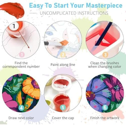 AIBOERL Paint by Numbers Kit for Adults Beginner,Flowers,12X16In - Image 7