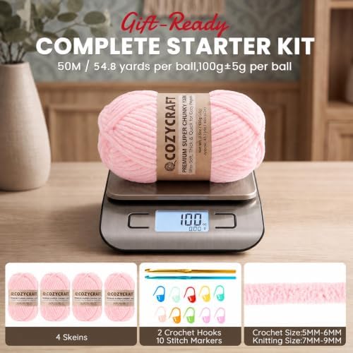 Chunky Chenille Yarn Kit Size 6 for Crocheting Knitting Handcraft Weaving - Image 2