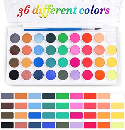 AROIC Watercolor Paint Set, 36-Color Watercolor Paint with 10 Brushes - Image 2