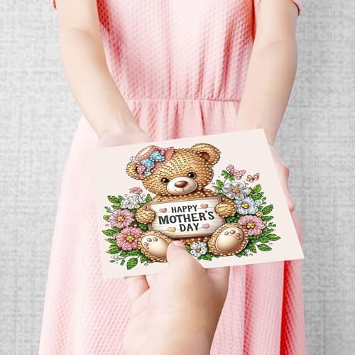 VODAPYC 6PCS Mother's Day Diamond Art Greeting Cards Kit - Image 4