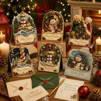 6 Pack Christmas Diamond Painting Cards with Envelopes, Pearl Art Kit - Image 4