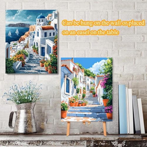 TCDZMYGS 4 Pack Paint by Numbers Kit for Adults Beginner,Cityscape Paint by Number Kits with Frame,DIY Acrylic Oil Painting by Numbers for Home Wall Decor 9.5 x 12 inch - Image 4