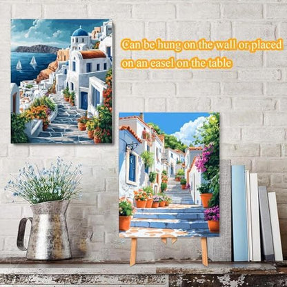 TCDZMYGS 4 Pack Paint by Numbers Kit for Adults Beginner,Cityscape Paint by Number Kits with Frame,DIY Acrylic Oil Painting by Numbers for Home Wall Decor 9.5 x 12 inch - Image 4
