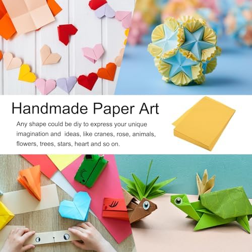 MECCANIXITY 100 Sheet Origami Paper Double Sided Gold 8.3 x 5.8 Inch Square Sheet for Art Craft Project, Beginners, Gifts Decor - Image 6